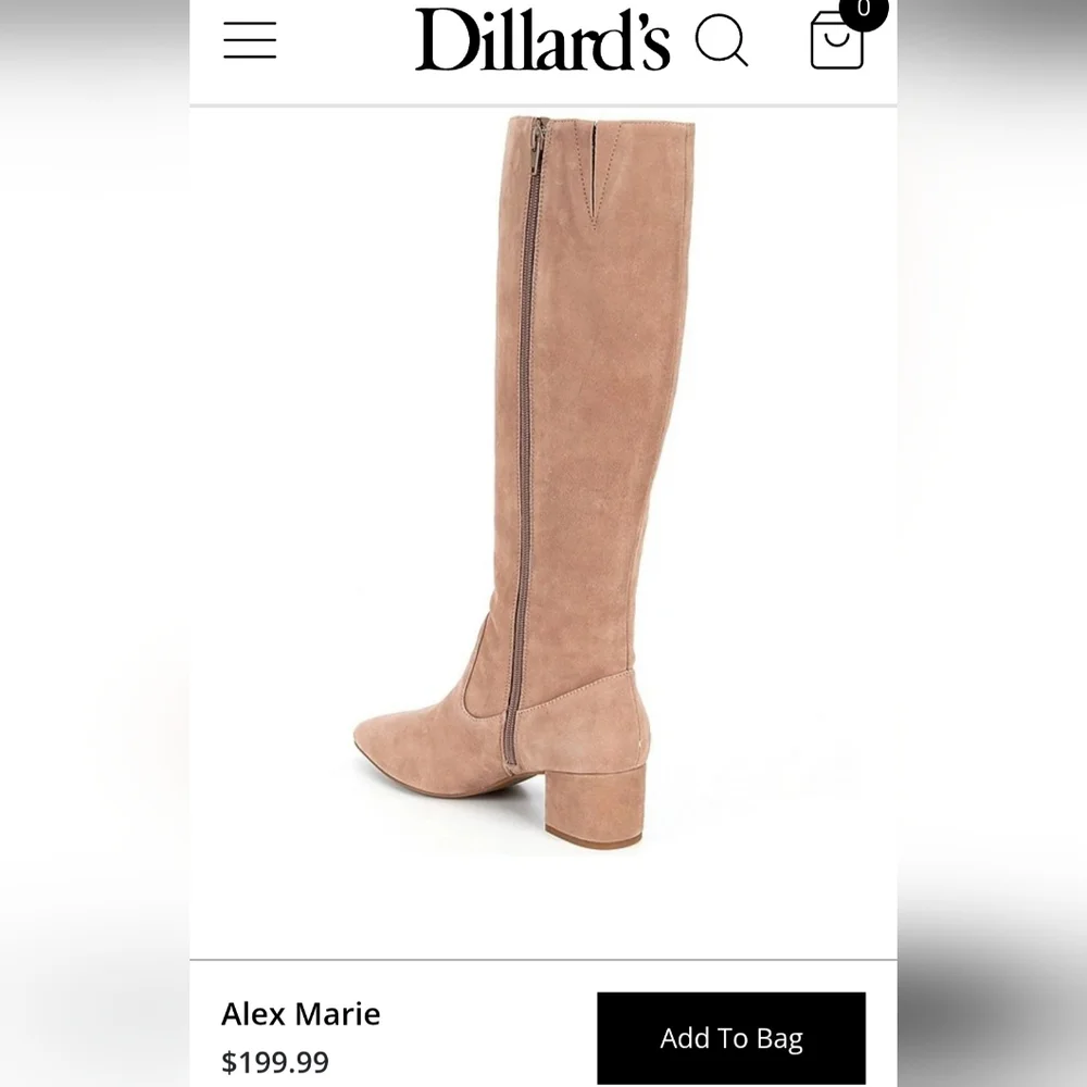 Alex Marie Suede Leather Tan Knee-High Women's Boots Dillards Exclusive